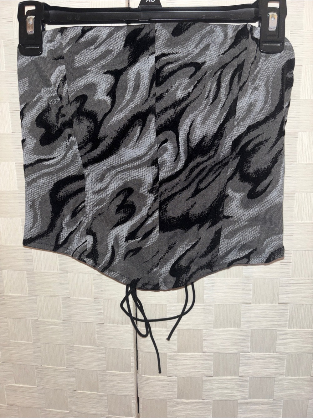 Windsor Gray and Black Abstract Corset Top